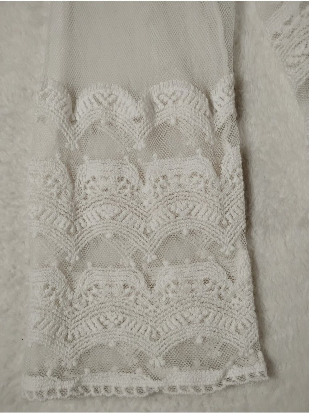 New Rabbit Rabbit Rabbit Designs Sheer Lace Flared Sleeve Blouse Size XL White - Picture 5 of 14